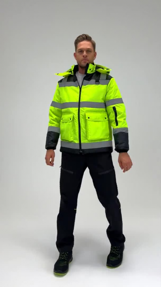 Куртка СПЕКТР утепленная лимон/черная